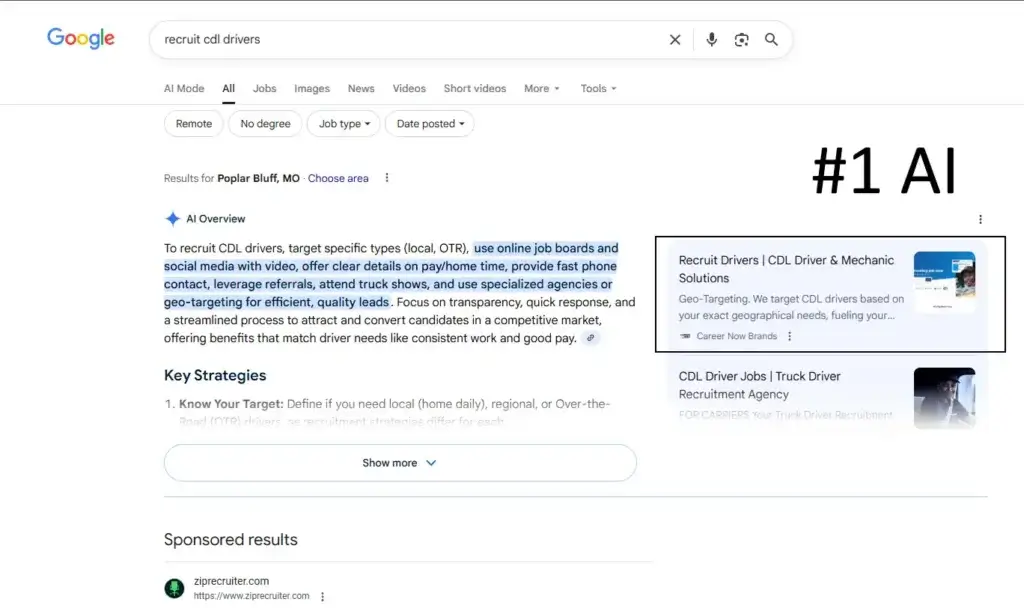ai #1 result screenshot