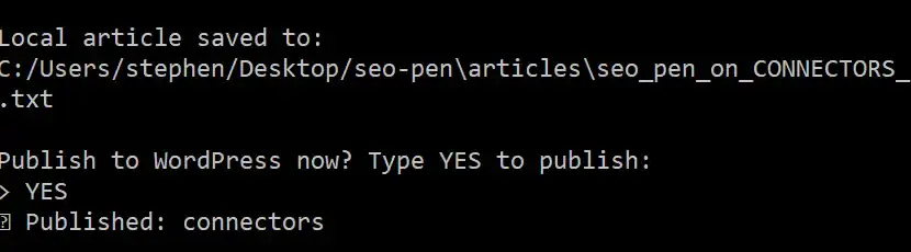 example of return the resulting page publication status in cmd dot exe