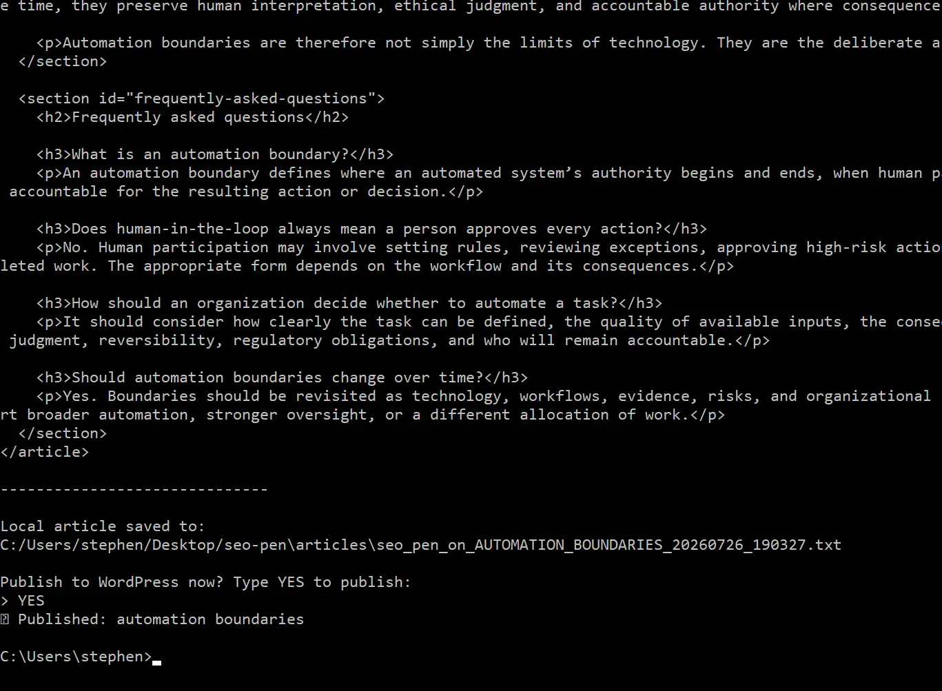 hitl writer code executed in cmd window